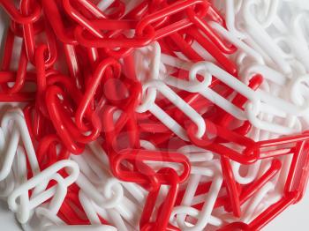 plastic red and white warning chain links