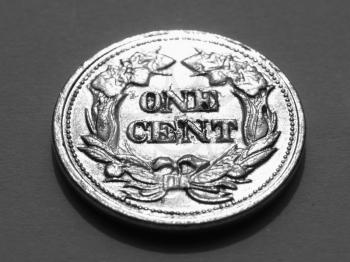 Detail of One Cent coin (US Dollar currency)