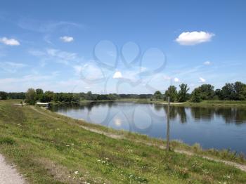 View of river Elbe in Dessau, Germany