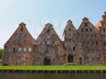 An der Obertrave street in Luebeck, Germany