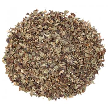 Wild marjoram origanum spice used in mediterranean area - isolated over white background