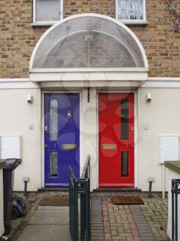 Detail of Traditional coloured English British door