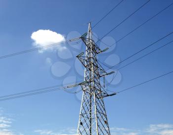 Electric transmission line tower mast