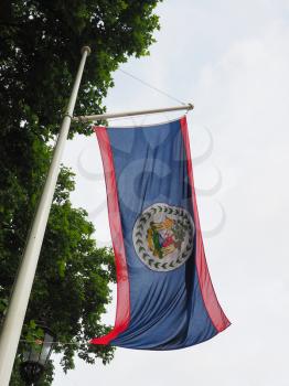 the Belizean national flag of Belize, America