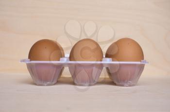 half dozen (six) eggs in carton box