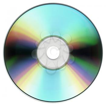 CD DVD for audio and video data recording isolated over white background