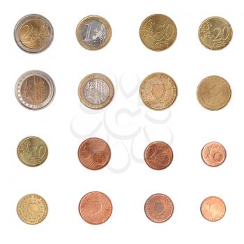 Euro coins including both the international and national side of Nederlands