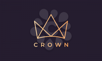 luxury gold royal crown logo in a minimalist and modern style