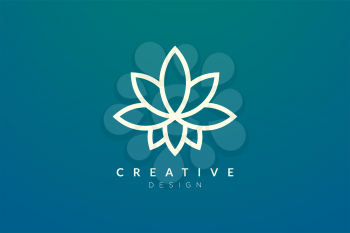 Design abstract flower and leaf logo for spa, hotel, beauty, health, fashion, cosmetic, boutique, salon, yoga, therapy. Simple and modern vector design for your business brand or product