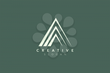 Vector illustration of abstract triangle shape design. Minimalist and simple logo, flat style, modern icon and symbol.