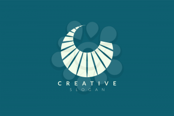 Elegant stylish abstract sun logo design. Minimalist and modern vector illustration design suitable for business or brand.