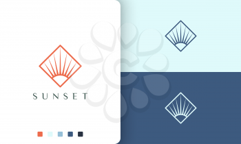 sun or solar logo in simple and modern style