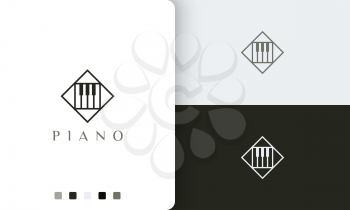 simple and modern piano course logo or icon