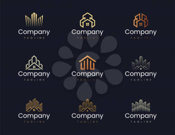 Building and construction logo design template. Graphic elements suitable for corporate branding