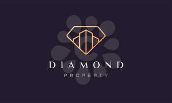 Simple apartment diamond logo in a modern and luxury style