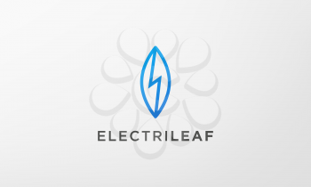 lightning leaf logo in a modern and simple shape