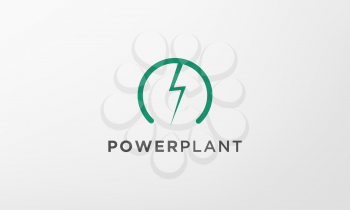 simple power lightning logo in modern style