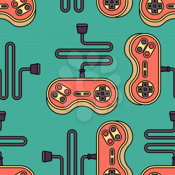 Joystick seamless pattern. Gamepad ornament. VideoGame Controller Texture
