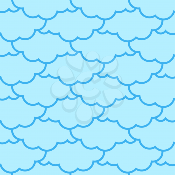 Clouds seamless pattern. Sky background. Retro Ornament for Cloth
