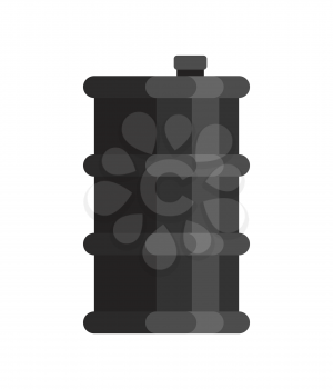 Barrel oil isolated. Black Keg petroleum white background