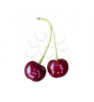 Cherry isolated. Red berry on white background
