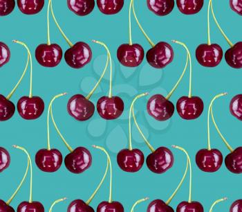 Cherry pattern seamless. Red berry background texture
