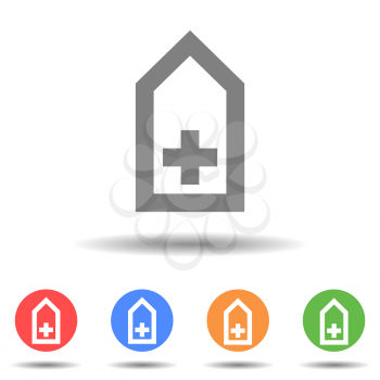 Medicine ambulance label icon vector logo with isolated background