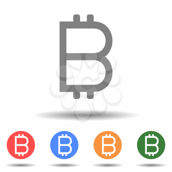 Bitcoin icon vector logo with a isolated background