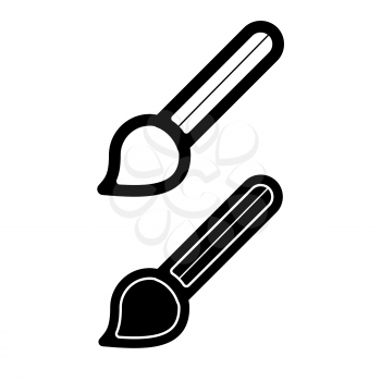 Paint Brush icon vector logo, black and white version