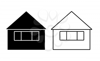 Home linear icon vector, black and white version
