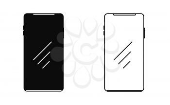 Smartphone linear icon vector, black and white version