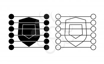 Under protection linear icon vector, black and white version