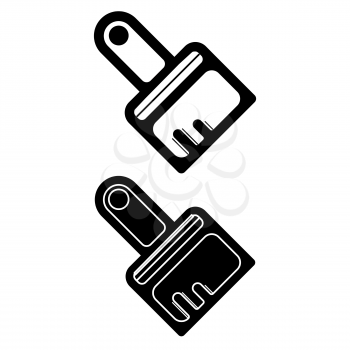 Paintbrush icon vector logo, black and white version
