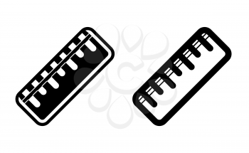 Ruler linear icon vector, black and white version