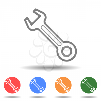 Steel key tool icon vector logo isolated on background
