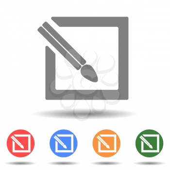 Brush tool in the box vector icon