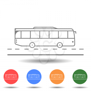 Bus on road simple style vector icon