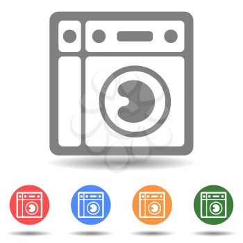 Washing machine vector icon in flat style