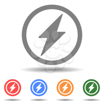 Electric power lightning icon vector