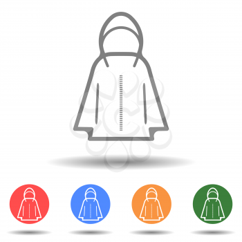 Hooded jacket parka icon vector