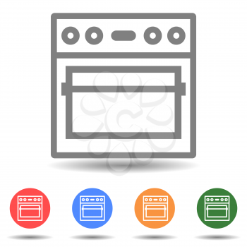 Kitchen stove vector icon isolated