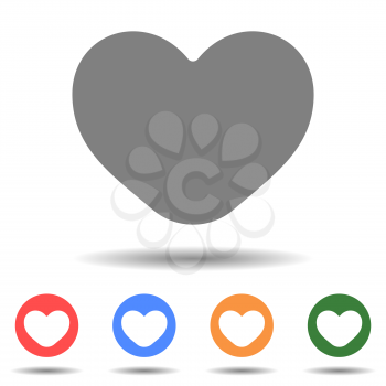 Heart love icon vector isolated