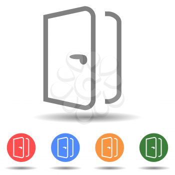 Open door frame icon. Entrance symbol vector icon