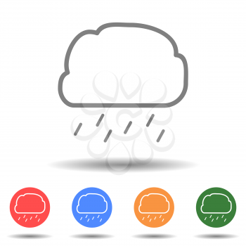 Rain cloud vector icon isolated