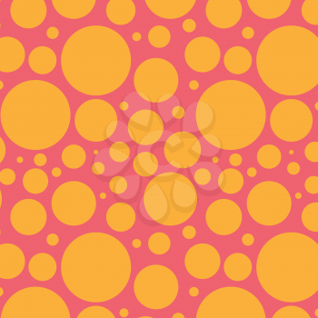 Yellow vector round repeat seamless pattern