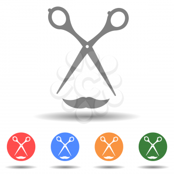 Barber scissors with a mustache