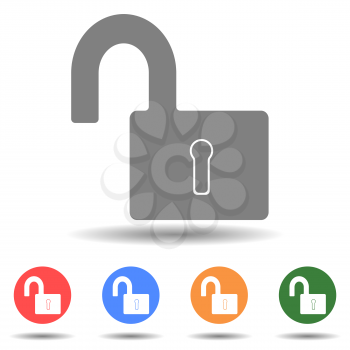 Unlocked lock no security icon vector