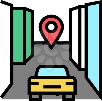 car final destination color icon vector. car final destination sign. isolated symbol illustration