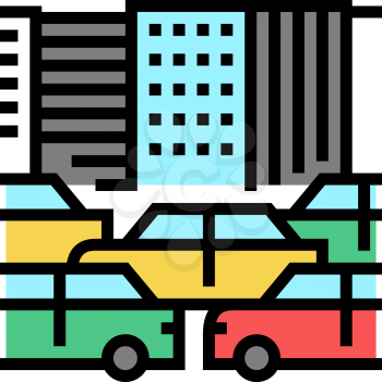 city traffic jam color icon vector. city traffic jam sign. isolated symbol illustration