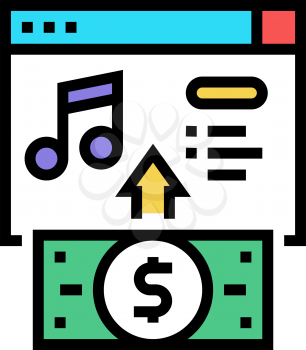 buying music color icon vector. buying music sign. isolated symbol illustration